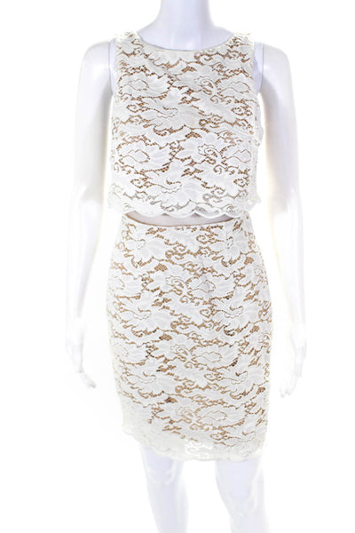 Bailey 44 Womens Crochet Sleeveless Sheath Dress White Size 2