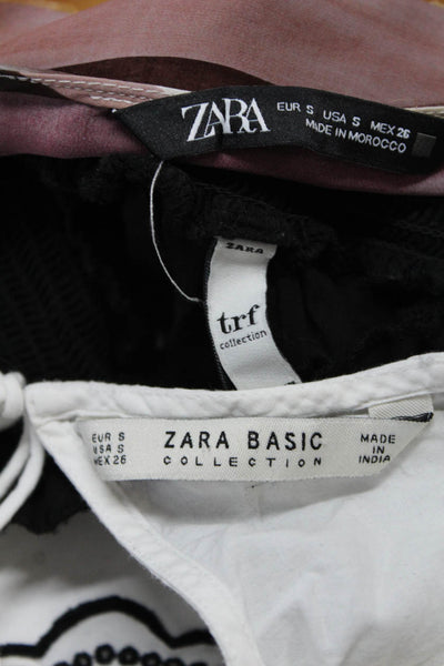 Zara Trafaluc Womens Blouses Black White Multi Colored Size Small Lot 3