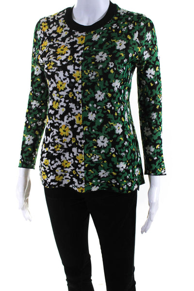 Proenza Schouler Womens Silk Floral Print Sweater Multi Colored Size Small