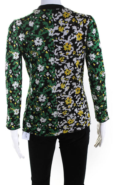 Proenza Schouler Womens Silk Floral Print Sweater Multi Colored Size Small