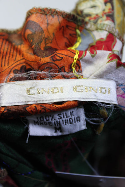 Cindi Gindi Women's Silk Off Shoulder Floral Print Ruffle Top Multicolor Size M