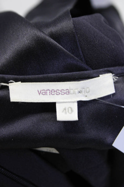 Vanessa Bruno Womens Lace Satin Sleeveless Crew Neck Sheath Dress Purple IT 40
