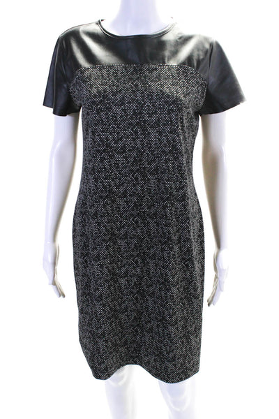 Michael Michael Kors Women's Short Sleeves A-Line Midi Dress Black Size 8