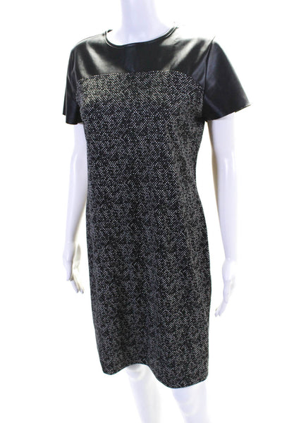 Michael Michael Kors Women's Short Sleeves A-Line Midi Dress Black Size 8