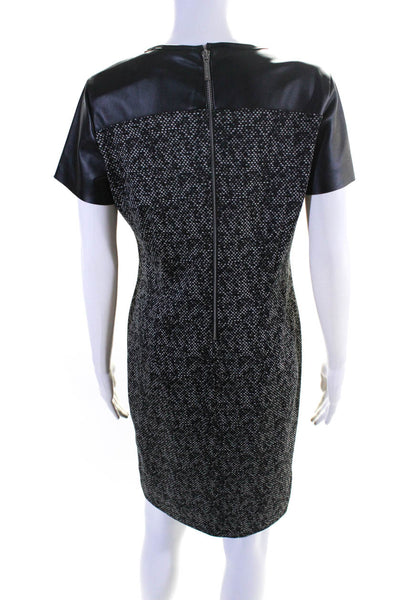 Michael Michael Kors Women's Short Sleeves A-Line Midi Dress Black Size 8