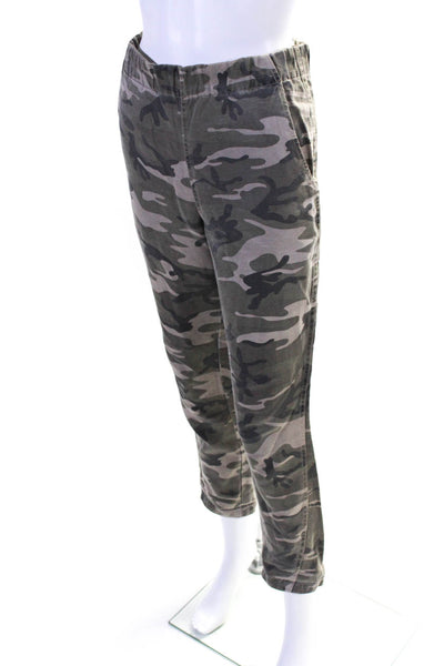 Amo Womens Camouflage Print Elastic Waist Pull-On Slouch Trousers Green Size XS