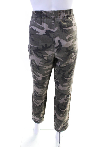 Amo Womens Camouflage Print Elastic Waist Pull-On Slouch Trousers Green Size XS