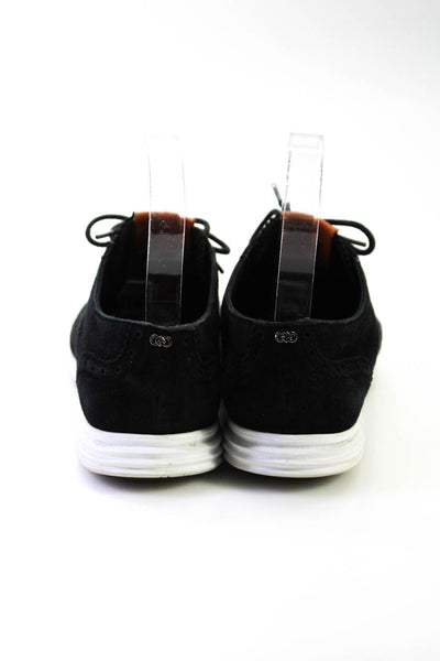 Cole Haan Womens Brogue Low Top Suede Running Sneakers Black Size 7.5