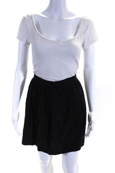 Steven Alan Women's Zip Line Flare Mini Skirt Black Size 6