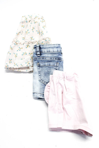 Zara Mayoral Buho Girls Cotton Shorts Tiered Skirt Pink Blue Size 2-3 3 Lot 3