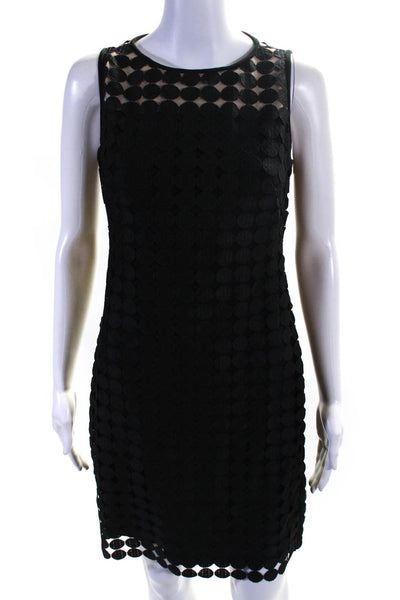 Lauren Ralph Lauren Womens Back Zip Embroidered Overlay Dress Black Size 2