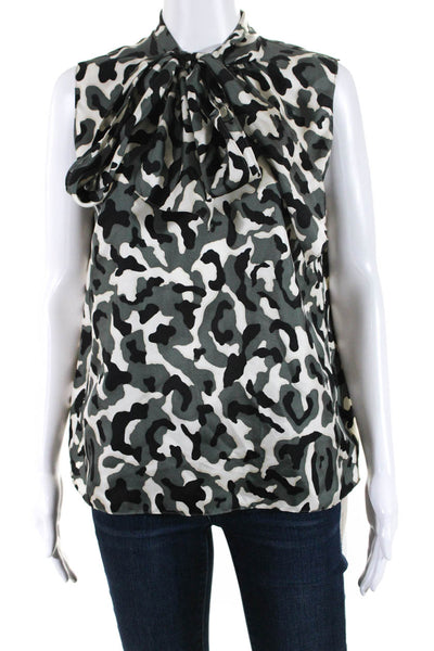 Theory Women's Sleeveless Abstract Print Blouse Size M