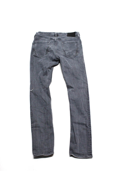 Allsaints Mens Cigarette Jeans Gray Cotton Size 32