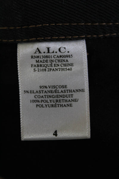 A.L.C. Womens Ultra High Rise Wide Leg Zip Up Capri Pants Cognac Brown Size 4