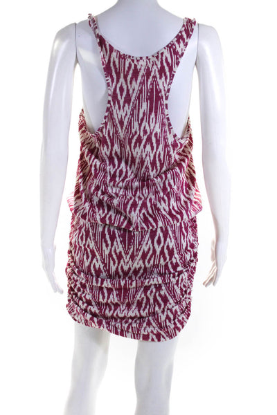 Joie Women's Sleeveless Abstract Print Scoop Neck Tank Dress Pink Size L