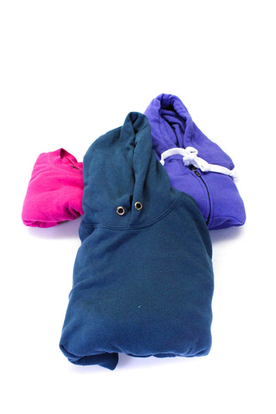 Katie J Girls Zipped Hooded Drawstring Long Sleeve Jackets Purple Size M L Lot 3