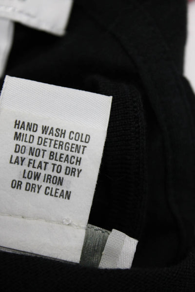 Eileen Fisher Joan Vass Womens Mock Neck Textured T-Shirts Black Size XS M Lot 3
