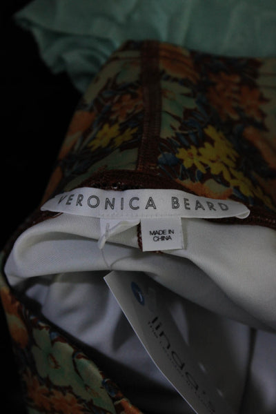 Veronica Beard Womens Floral Print High Waisted Fashion Leggings Yellow Size S