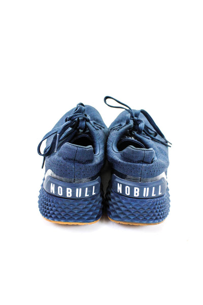 Nobull Mens Mesh Textured Sole Lace-Up Low Top Running Sneakers Blue Size 9
