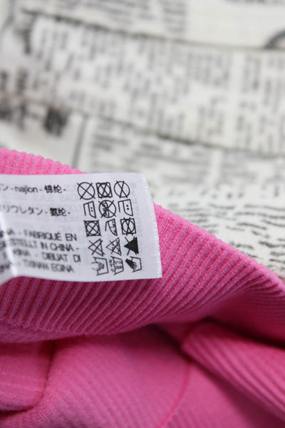 Zara Women's Ribbed Shorts Newspaper JeansWhite Pink Size XS-S 0 Lot 2