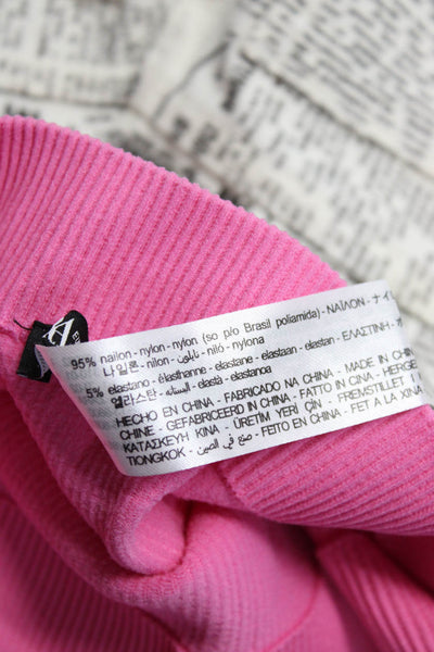 Zara Women's Ribbed Shorts Newspaper JeansWhite Pink Size XS-S 0 Lot 2