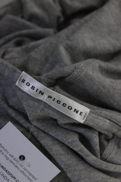 Robin Piccone Womens Jersey Knit V-Neck Empire Waist Hooded Dress Gray Size S