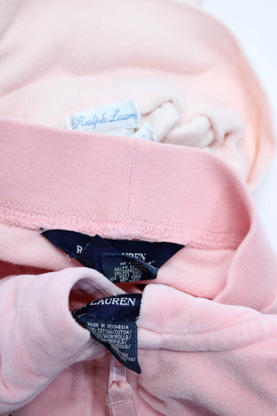 Ralph Lauren Girls Velvet Sweatpants Full Zip Hoodie Pink Size 2T 3T 3M Lot 3