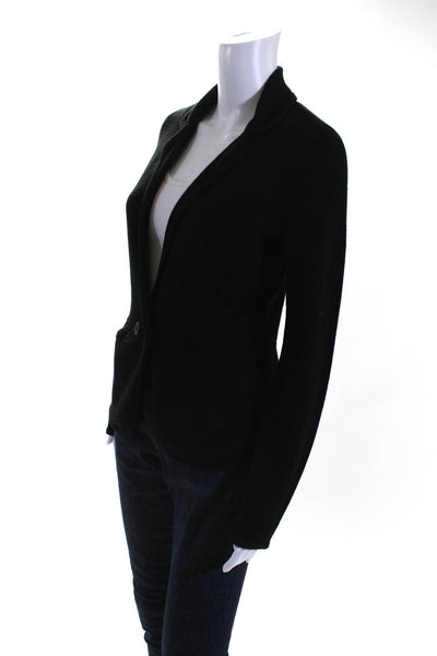 Halogen Womens Single Button Cardigan Sweater Black Wool Size Small