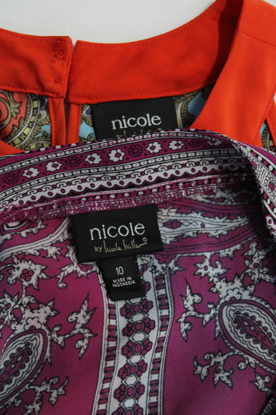 Nicole by Nicole Miller Women's Short Sleeves Mini Dress Paisley Size 10 Lot 2