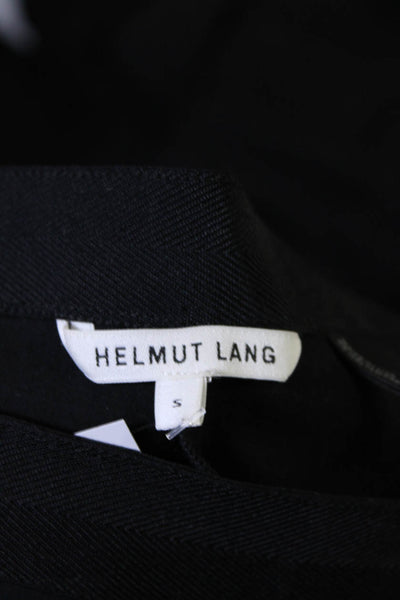 Helmut Lang Womens Darted Elastic Waist Straight Leg Dress Pants Black Size S