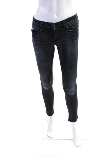 R13 Womens Cotton Buttoned Colored Skinny Leg Jeans Black Size EUR24