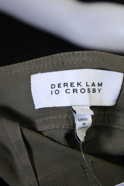 Derek Lam 10 Crosby Women's High Waist Tapered Utility Pants Green Size 0