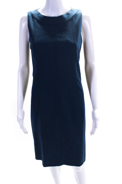 Akris Women's Sleeveless Midi Sheath Dress Blue Size 6