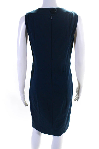 Akris Women's Sleeveless Midi Sheath Dress Blue Size 6