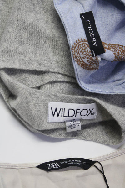 Zara Absolu Wildfox Womens Blouse Top Sweater Beige Size XS Lot 3