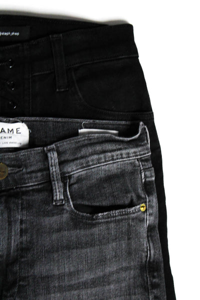 Frame Denim J Brand Womens High Rise Skinny Jeans Black Gray Size 27 28 Lot 2