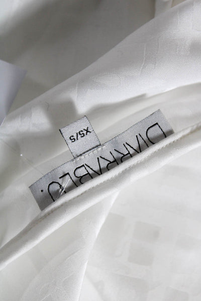 Diarra Blu Womens Satin Jacqaurd Short Sleeve Kimono Robe White Size XS/Small