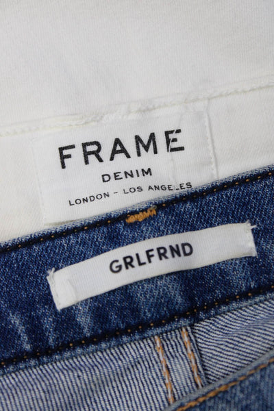 Frame Grlfrnd Womens White Ripped Mid-Rise Skinny Leg Jeans Size 25 lot 2