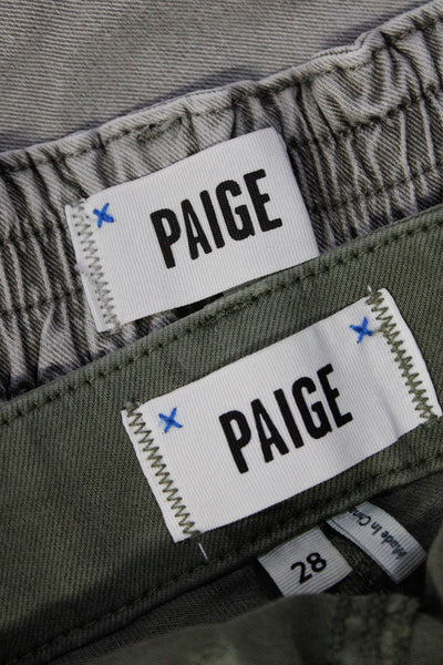 Paige Womens Mid-Rise Tapered Leg Capri Jeans Pants Green Gray Size 28 Lot 2