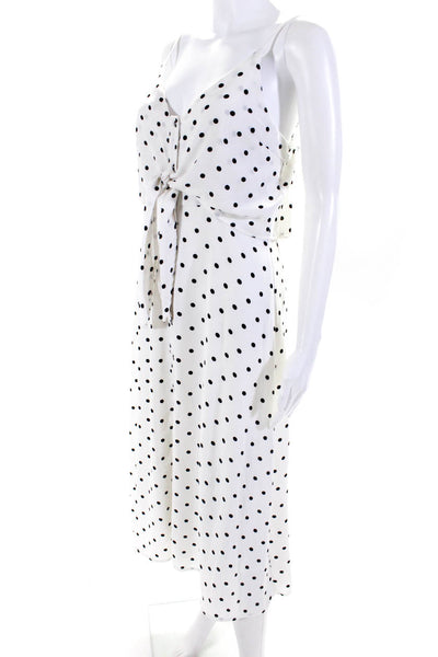 Slate & Willow Womens White Dotted Tie Front Dress Size 4 12186985