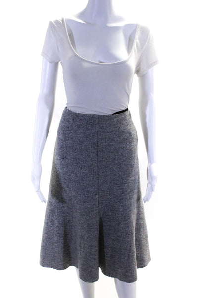 Nicholas Women's Wool A-Line Midi Skirt Gray Size L
