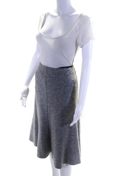 Nicholas Women's Wool A-Line Midi Skirt Gray Size L