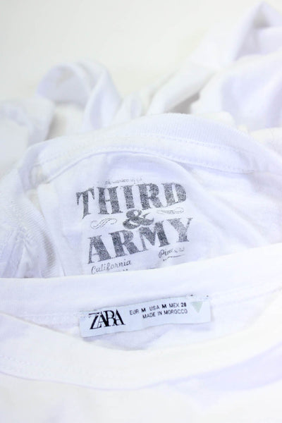 Zara Third & Army Boys Short Sleeve Crewneck Tees White Size M XL Lot 2