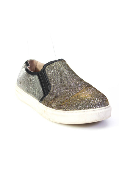 J/Slides Womens Metallic Textured Elastic Slip-On Darted Shoes Silver Size 7