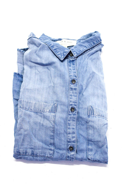 Cloth & Stone Splendid Women's Short Sleeve Button Down Shirt Blue Size S, Lot 2