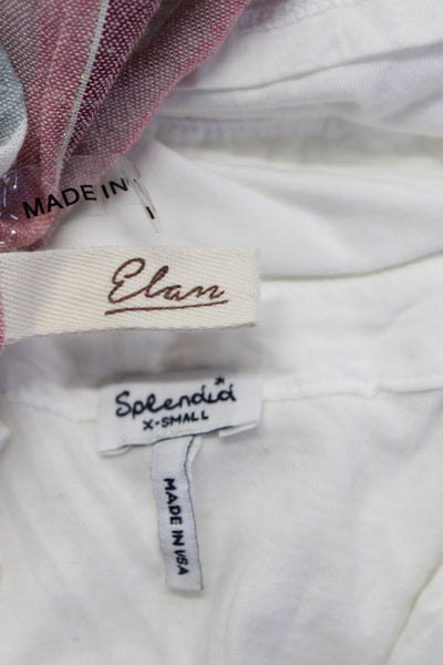 Elan Splendid Women's Short Sleeve Striped V-Neck Blouse Multicolor Size S XS, l