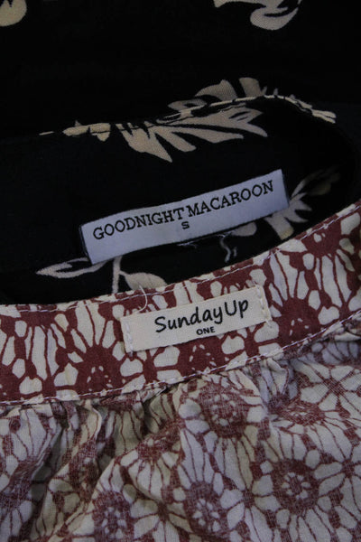 Goodnight Macaroon Sunday Up Women's Button Up Printed Dress Navy Size S 1 lot 2