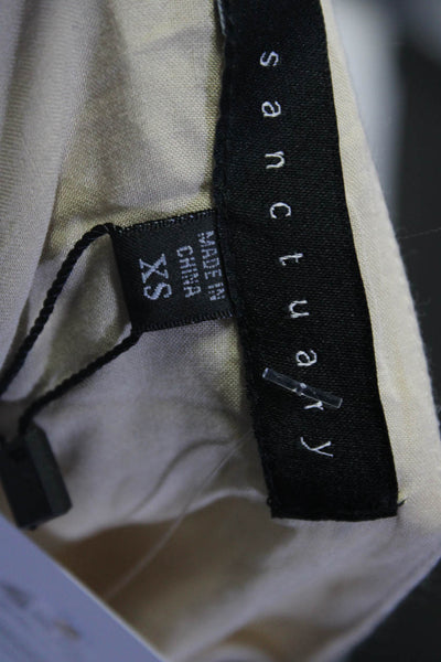 Sanctuary Women's Scoop Neck Cold Shoulder Jumpsuit Beige Striped Size XS