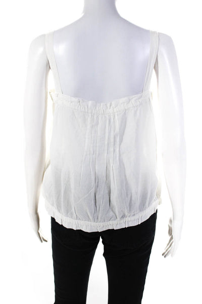 Current/Elliott Womens White Cotton Square Neck Sleeveless Blouse Top Size 2