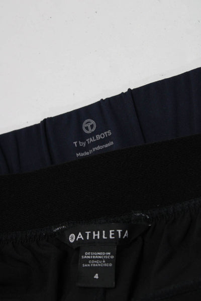Athleta Talbots Womens Cargo Pants Drawstring Joggers Black Blue Size 4 XS Lot 2